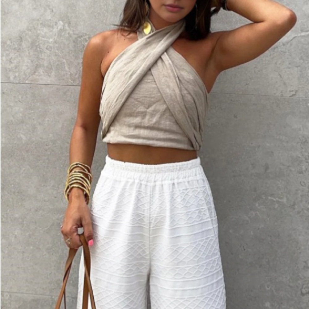 Commense Beige Halter Top